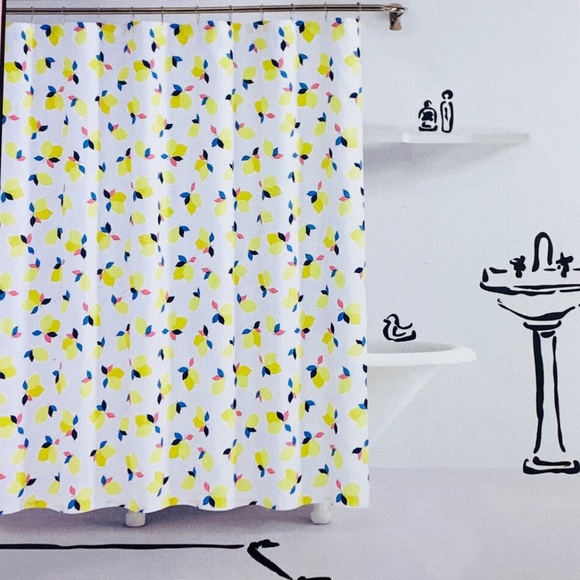 Kate Spade New York Shower Curtain | in Lemon Zest Pattern 72x72" - Picture 1 of 4